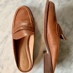 Madewell Elinor Loafer Mule Saddle Brown Size 7.5